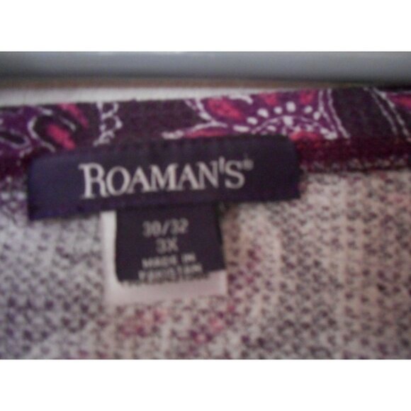Roamans V neck Thermal Tunic Purple Sz 3x 30/32 Long sleeve swing bottom - Picture 3 of 4